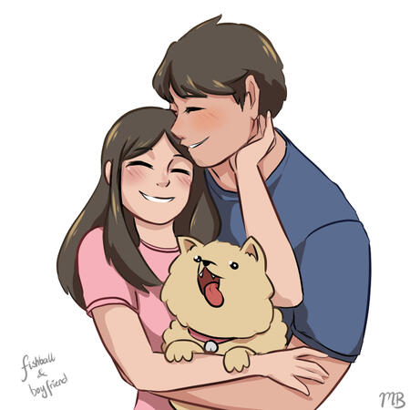 fishball and boyfriend fanart
